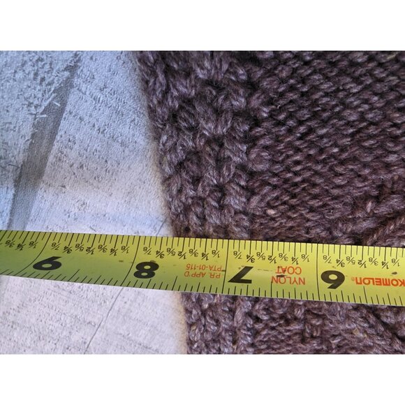 Eddie Bauer Brown Cable Knit Wool Scarf With Fringe - Picture 6 of 7